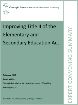 Improving Title II of the Elementary and Secondary Education Act