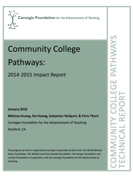 Community College Pathways: 2014-2015 Impact Report