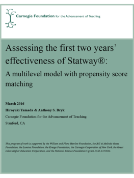 Assessing the First Two Years’ Effectiveness of Statway:  A Multilevel Model with Propensity Score Matching