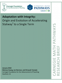 Adaptation with Integrity: Origin and Evolution of Accelerating Statway® to a Single Term