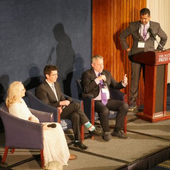 Stacie Hansel, Daniel Ramirez, Chad Vignola, and Ash Vasudeva, Vice President, Carnegie Foundation